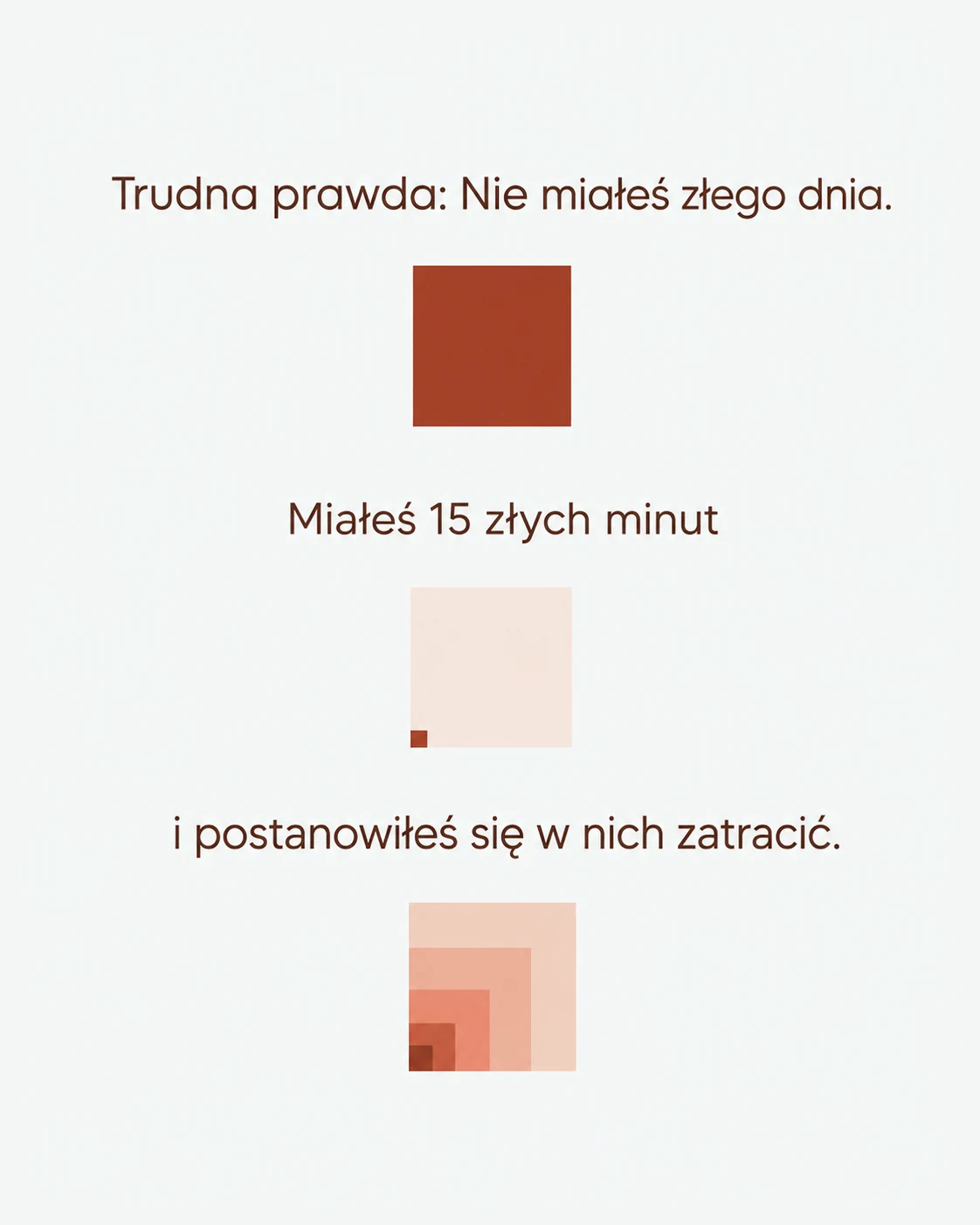 Trudna prawda: nie miałeś złego dnia. Miałeś 15 złych minut i postanowiłeś się w nich zatracić.